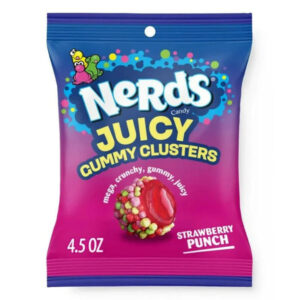 nerds peg bag 128g juiced gummy clusters strawberry punch flavour (usa)
