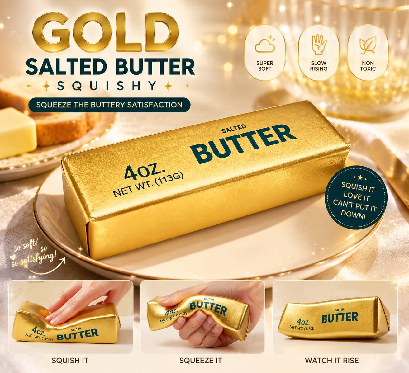 salter butter squishy gold edition 14cm salter butter squishy gold edition 14cm